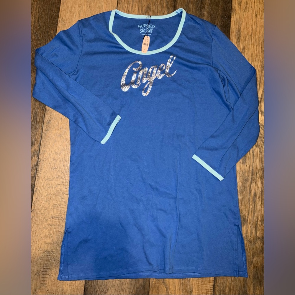 Victoria's Secret Royal Blue Cotton Nightshirt New sz Medium NWT - Picture 5 of 5
